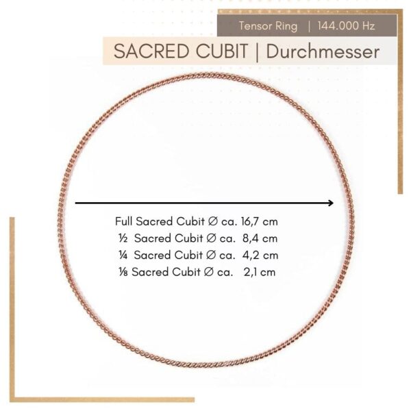 Sacred Cubit Tensor Ring in verschiedenen Ringgrößen von der vollen Elle bis 1/8 Cubit