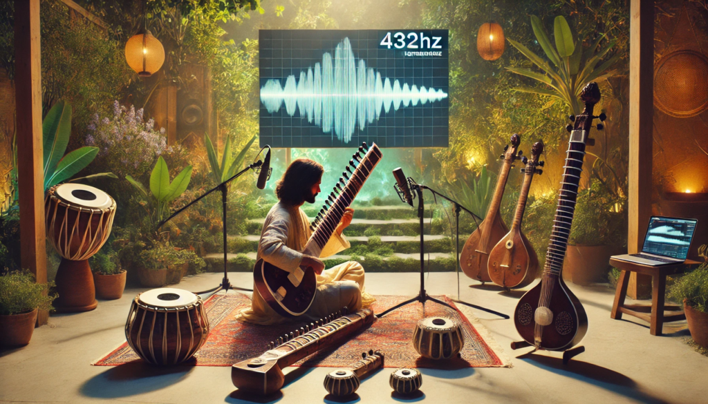 Musikinstrumente wie Sitar gestimmt auf 432Hz