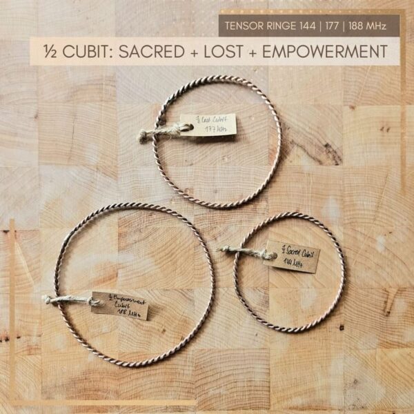Sacred Cubit, Lost Cubit, Empowerment Cubit Tensor Ring Set in 1/2 Elle